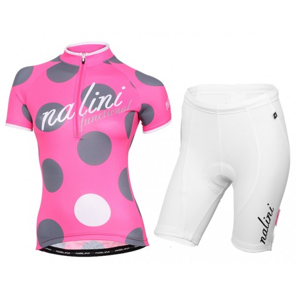 2015 Nalini Siele Rose-Grau Damen Radbekleidung Radtrikot Kurzarm und Fahrradhosen Kurz Radtrikot De