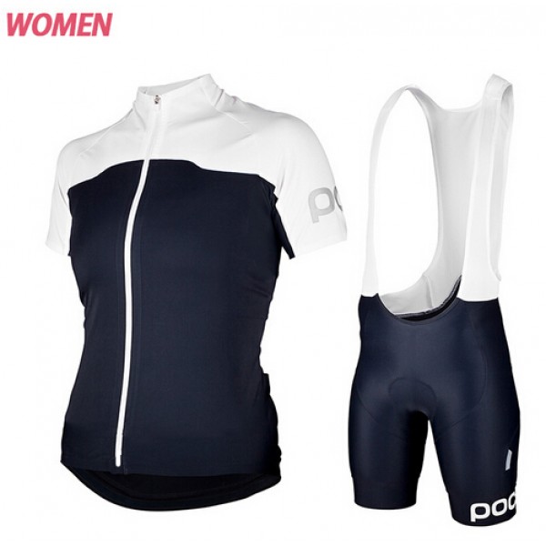 2015 POC Damen blau Fahrradbekleidung Satz Fahrradtrikot Kurzarm Trikot und Kurz Trägerhose Radtrikot De