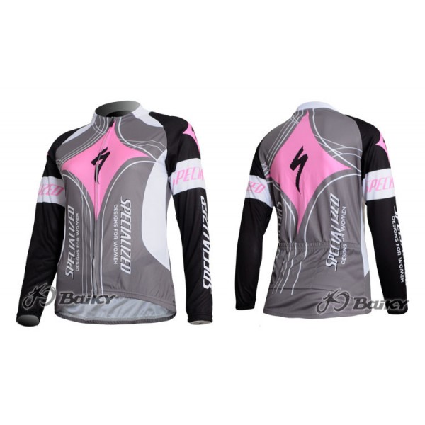 Specialized Pro Team Fahrradtrikot Langarm Kits Rosa Grau Damen Radtrikot De