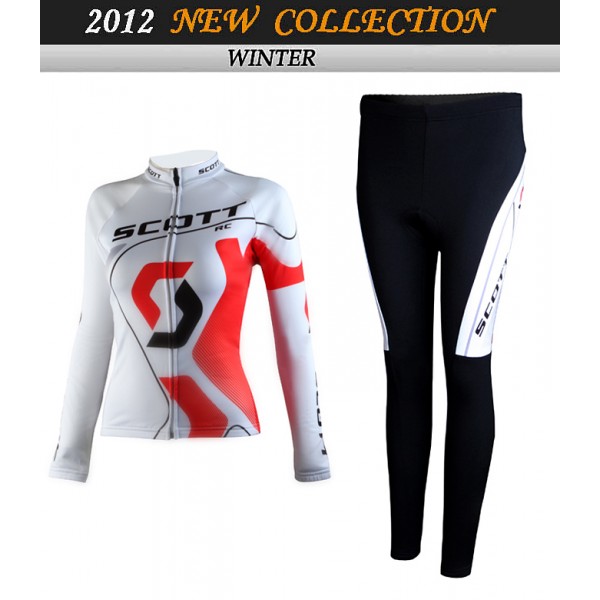 2012 Damen scott Cycling Fahrradbekleidung Radtrikot Satz Langarm und Lange Fahrradhose Radtrikot De