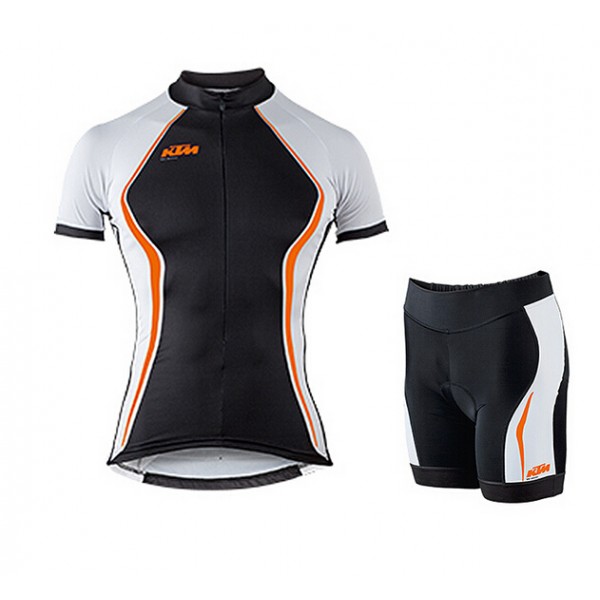 2015 KTM Damen orange Radbekleidung Radtrikot Kurzarm und Fahrradhosen Kurz Radtrikot De