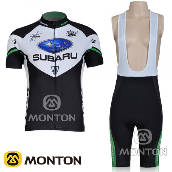 2011 SUBARU Damen Fahrradbekleidung Satz Fahrradtrikot Kurzarm Trikot und Kurz Trägerhose Radtrikot De