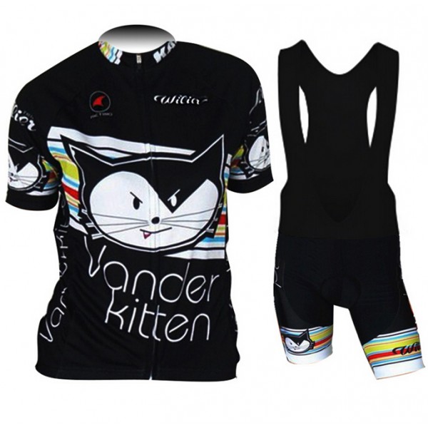 2015 Wilier Damen Fahrradbekleidung Satz Fahrradtrikot Kurzarm Trikot und Kurz Trägerhose schwarz Radtrikot De