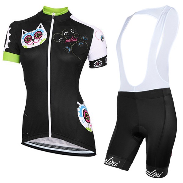 2015 Damen Nalini Cat color Damen Fahrradbekleidung Satz Fahrradtrikot Kurzarm Trikot und Kurz Trägerhose Radtrikot De