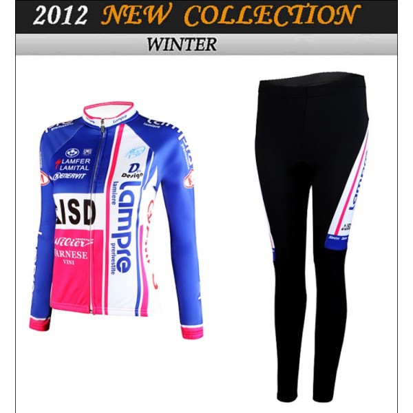 2012 Damen Lampre Cycling Fahrradbekleidung Radtrikot Satz Langarm und Lange Fahrradhose Radtrikot De