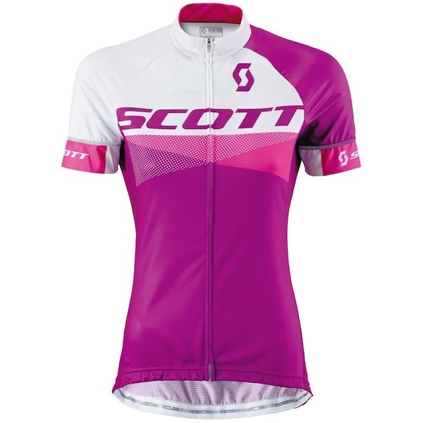 2015 Scott Weiß-Violet Damen Radtrikot Kurzarm Radtrikot De