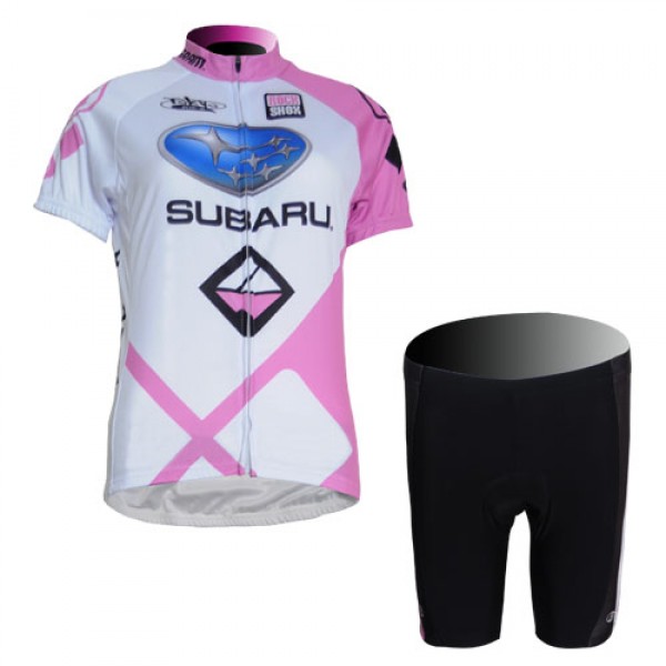 Subaru Radtrikot Kurzarm Kurz Radhose Weiß Rosa Damen Radtrikot De