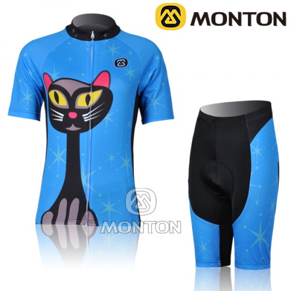 2011 MONTON Blue Cat Damen Radbekleidung Radtrikot Kurzarm und Fahrradhosen Kurz Radtrikot De 2011 MONTON Blue Cat Damen Radbekleidung Radtrikot Kurzarm und Fahrradhosen Kurz Radtrikot De