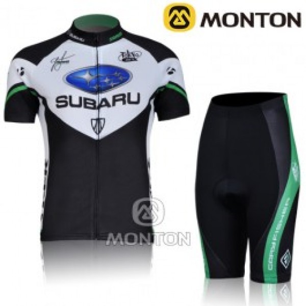 2011 Subaru Damen Radbekleidung Radtrikot Kurzarm und Fahrradhosen Kurz Schwarz Weiß Radtrikot De