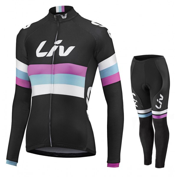 Damen LIV RACE DAY SS 2015 Long Black Cycling Fahrradbekleidung Radtrikot Satz Langarm und Lange Fahrradhose Radtrikot De