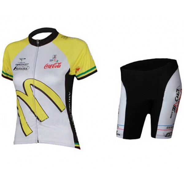 2015 McDonald Damen Radbekleidung Radtrikot Kurzarm und Fahrradhosen Kurz Radtrikot De