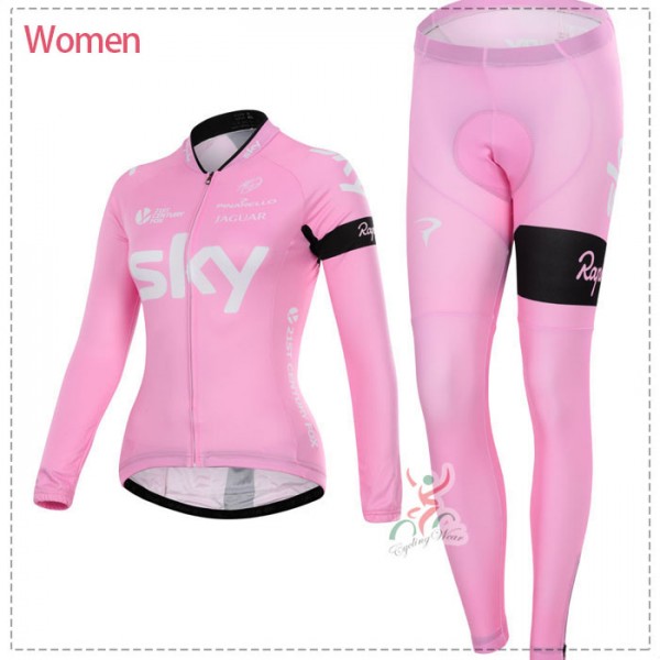 2015 sky Damen Cycling Fahrradbekleidung Radtrikot Satz Langarm und Lange Fahrradhose Radtrikot De