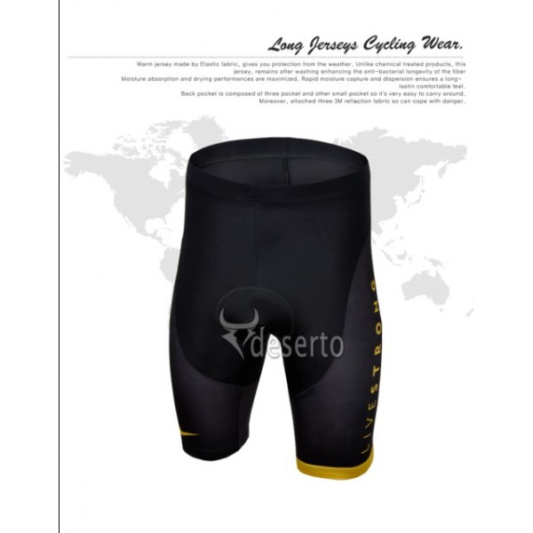 2013 Livestrong Kurz Radhose Schwarz Gelb Radtrikot De