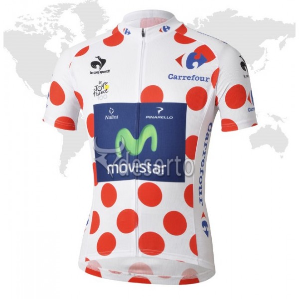 Movistar Tour de France Gepunktetes Trikot Radtrikot Kurzarm Radtrikot De Movistar Tour de France Gepunktetes Trikot Radtrikot Kurzarm Radtrikot De