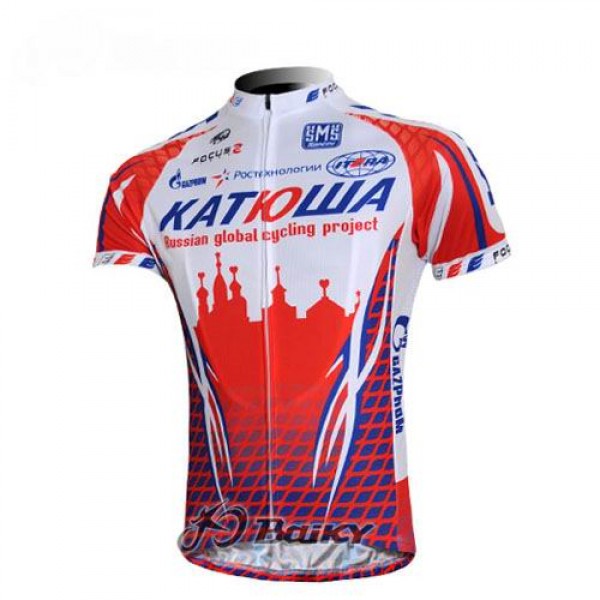 Katusha Russland Radtrikot Kurzarm Weiß Rot Radtrikot De