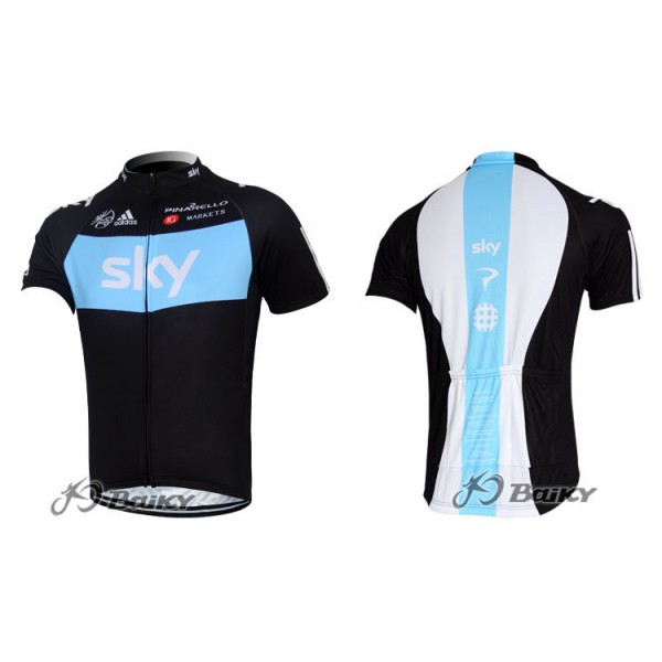 2012 SKY Radtrikot Kurzarm Schwarz Blau Radtrikot De 2012 SKY Radtrikot Kurzarm Schwarz Blau Radtrikot De