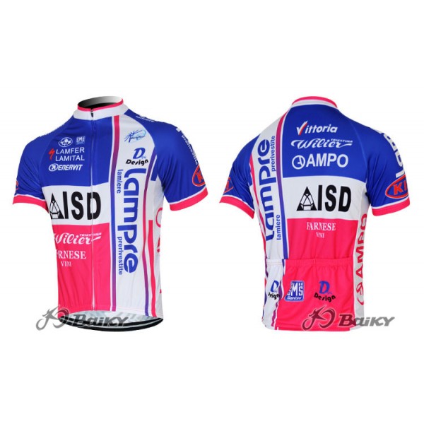 2012 Lampre ISD Radtrikot Kurzarm Weiß Blau Rosa Radtrikot De