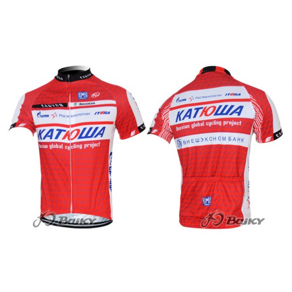 2012 Katusha Russland Radtrikot Kurzarm Rot Radtrikot De