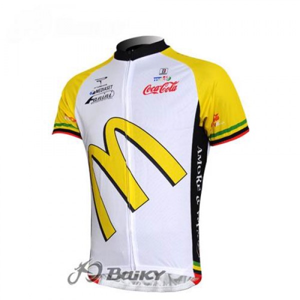 McDonald Legea Pro Team Radtrikot Kurzarm Weiß Gelb Radtrikot De