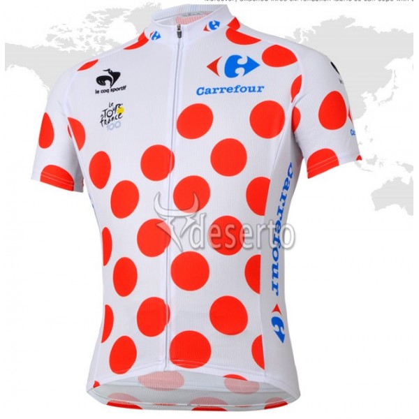 Tour de France le coq sportif Gepunktetes Trikot Radtrikot Kurzarm Radtrikot De Tour de France le coq sportif Gepunktetes Trikot Radtrikot Kurzarm Radtrikot De