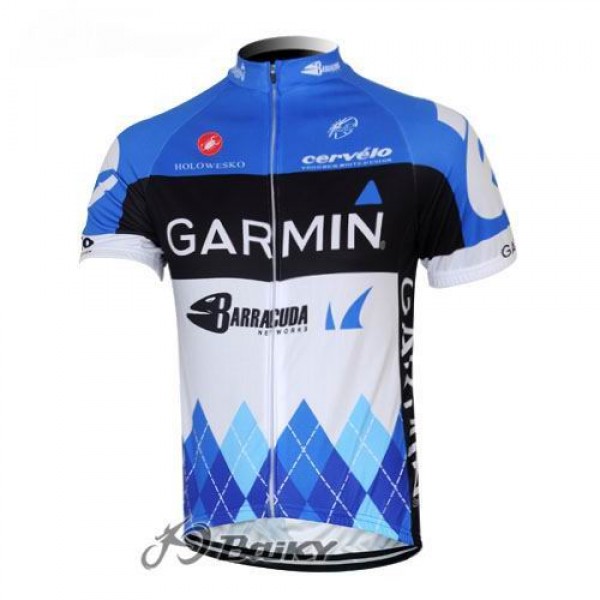 2012 Garmin Barracuda Radtrikot Kurzarm Weiß Blau Radtrikot De