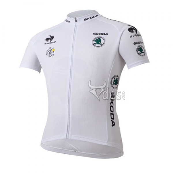 Tour de France le coq sportif Weißen Trikots Radtrikot Kurzarm Radtrikot De