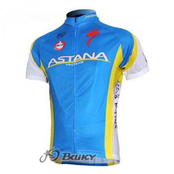 Astana Pro Team Radtrikot Kurzarm Blau Radtrikot De