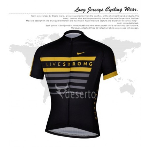 2013 Livestrong Radtrikot Kurzarm Schwarz Gelb Radtrikot De