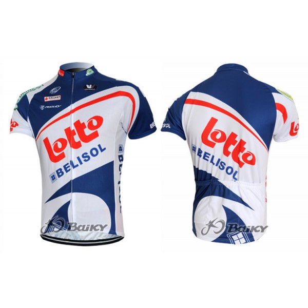2012 Lotto Belisol Radtrikot KurzarmWeiß Blau Radtrikot De