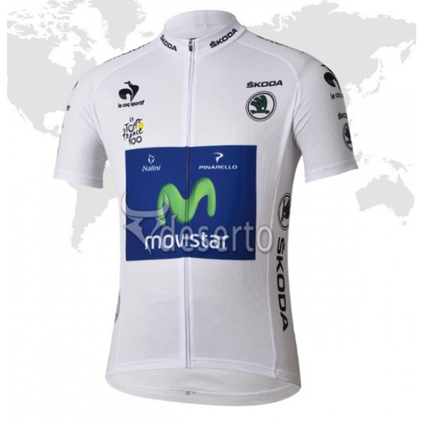 Movistar Tour de France Weißen Trikots Radtrikot Kurzarm Radtrikot De Movistar Tour de France Weißen Trikots Radtrikot Kurzarm Radtrikot De