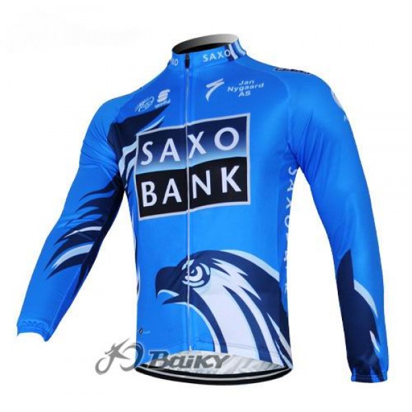 Saxo Bank Sungard Pro Team Fahrradtrikot Langarm Blau Schwarz Radtrikot De