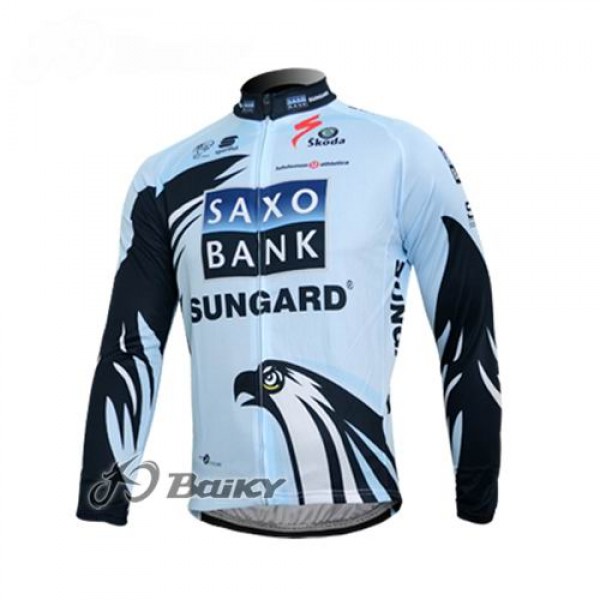 Saxo Bank Sungard Pro Team Fahrradtrikot Langarm Weiß Schwarz Radtrikot De