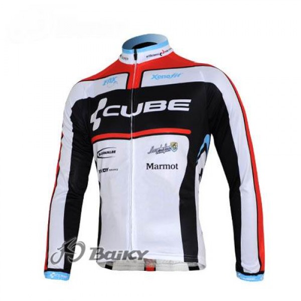 Cube Fintro Pro Team Fahrradtrikot Langarm Weiß Schwarz Rot Radtrikot De