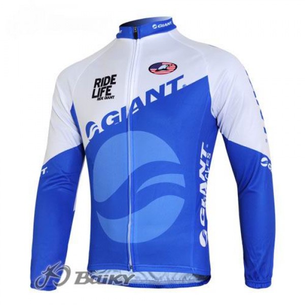 Giant Ride Life Fahrradtrikot Langarm Blau Weiß Radtrikot De