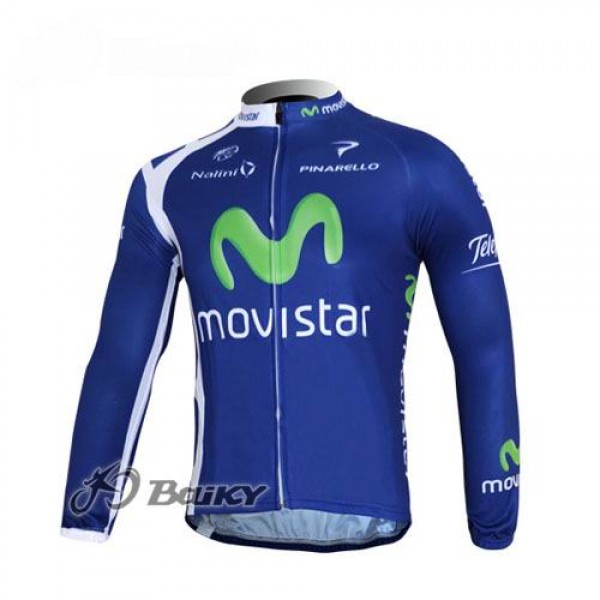 Movistar Team Fahrradtrikot Langarm Blau Radtrikot De