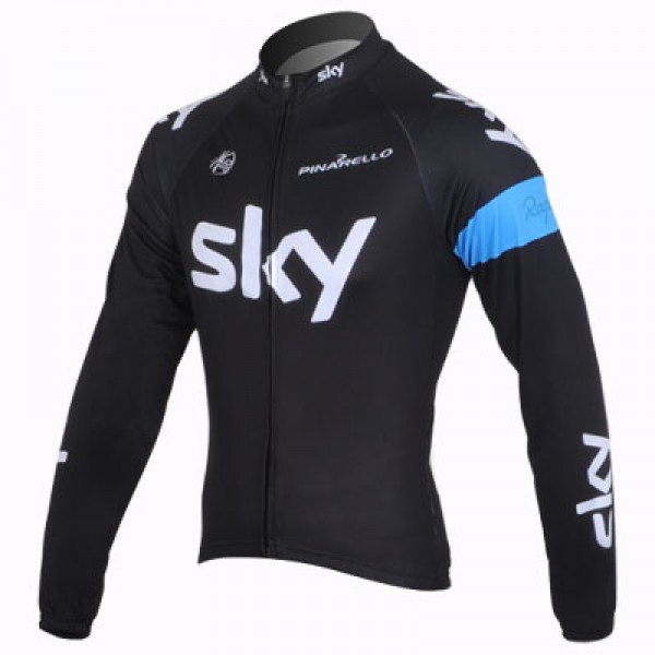 2013 Team Sky Fahrradtrikot Langarm Schwarz Blau Radtrikot De