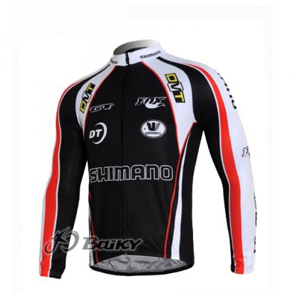 Shimano Pro Team Fahrradtrikot Langarm Schwarz Weiß Rot Radtrikot De