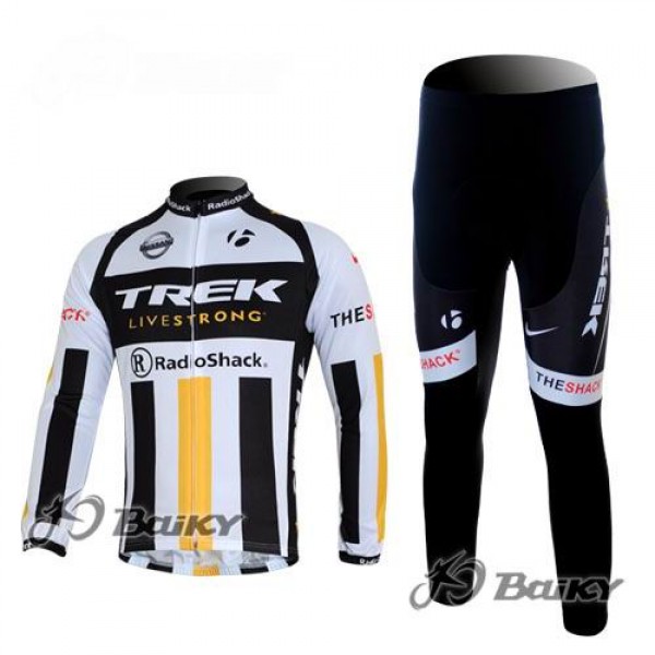 RadioShack Trek Nissan Livestrong Radbekleidung Satz Fahrradtrikot Langarm und Lang Radhose Weiß Schwarz Gelb Radtrikot De