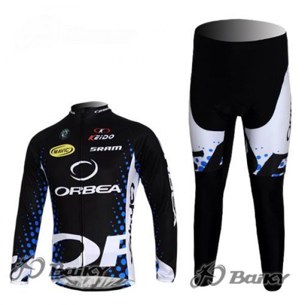Orbea Pro Team Radbekleidung Satz Fahrradtrikot Langarm und Lang Radhose Schwarz Blau Radtrikot De
