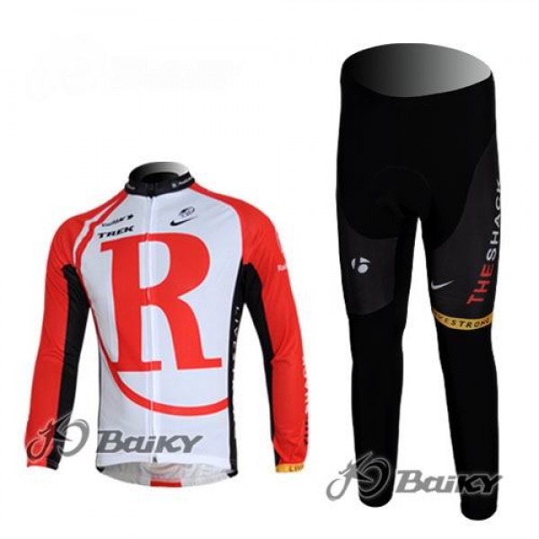 RadioShack Trek Radbekleidung Satz Fahrradtrikot Langarm und Lang Radhose Rot Radtrikot De