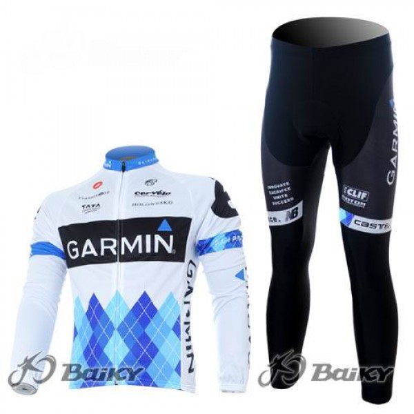 Garmin Barracuda Pro Team Radbekleidung Satz Fahrradtrikot Langarm und Lang Radhose Weiß Radtrikot De