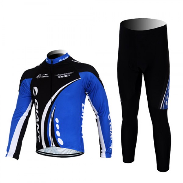 Giant kenda pro Radbekleidung Satz Fahrradtrikot Langarm und Lang Radhose Schwarz Blau Radtrikot De