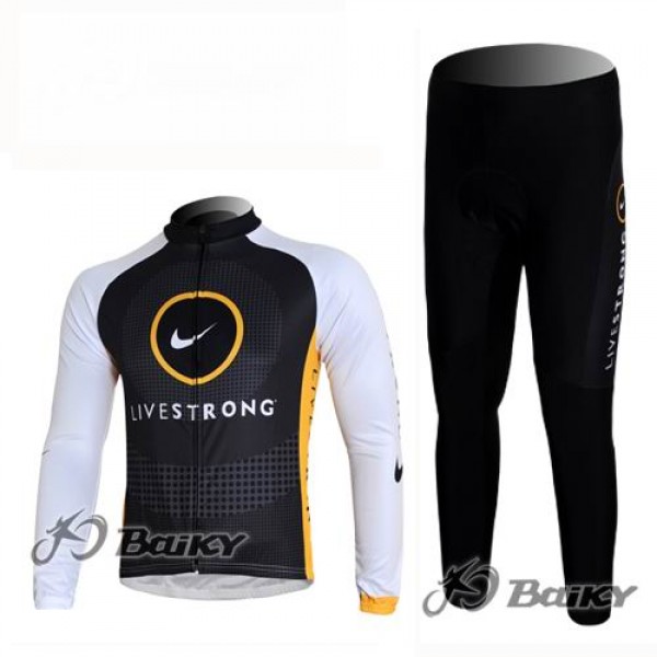 Livestrong Radbekleidung Satz Fahrradtrikot Langarm und Lang Radhose Schwarz Weiß Radtrikot De Livestrong Radbekleidung Satz Fahrradtrikot Langarm und Lang Radhose Schwarz Weiß Radtrikot De
