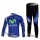 Movistar Team Radbekleidung Satz Fahrradtrikot Langarm und Lang Radhose Blau Radtrikot De