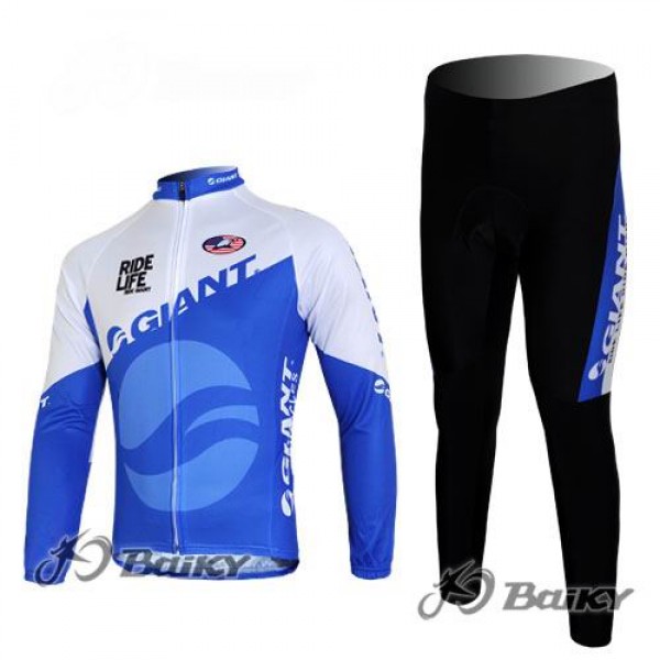 Giant Ride Life Radbekleidung Satz Fahrradtrikot Langarm und Lang Radhose Blau Weiß Radtrikot De Giant Ride Life Radbekleidung Satz Fahrradtrikot Langarm und Lang Radhose Blau Weiß Radtrikot De