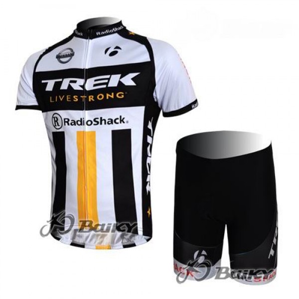 RadioShack Trek Nissan Livestrong Radbekleidung Radtrikot Kurzarm und Fahrradhosen Kurz Weiß Schwarz Gelb Radtrikot De