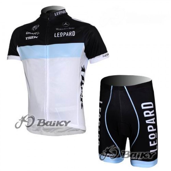 Leopard Trek Pro Team Radbekleidung Radtrikot Kurzarm und Fahrradhosen Kurz Schwarz Blau Weiß Radtrikot De
