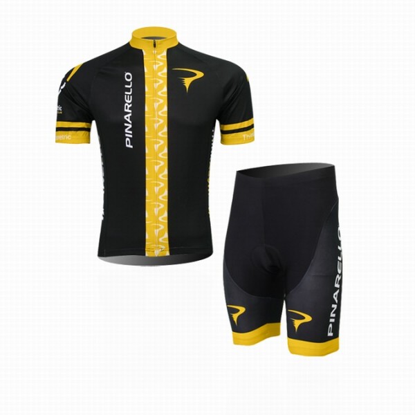 2014 Pinarello Radbekleidung Radtrikot Kurzarm und Fahrradhosen Kurz Schwarz Gelb Radtrikot De