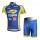 Topsport Radbekleidung Radtrikot Kurzarm und Fahrradhosen Kurz Blau Gelb Radtrikot De