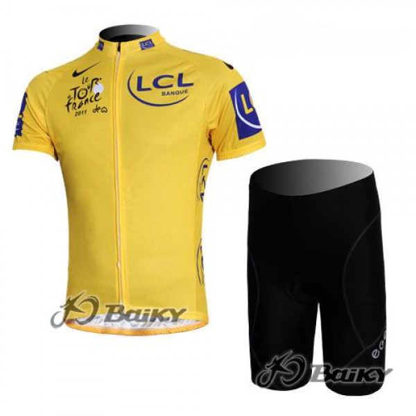 Tour de France 2011 Radbekleidung Radtrikot Kurzarm und Fahrradhosen Kurz Gelbes Trikot Radtrikot De